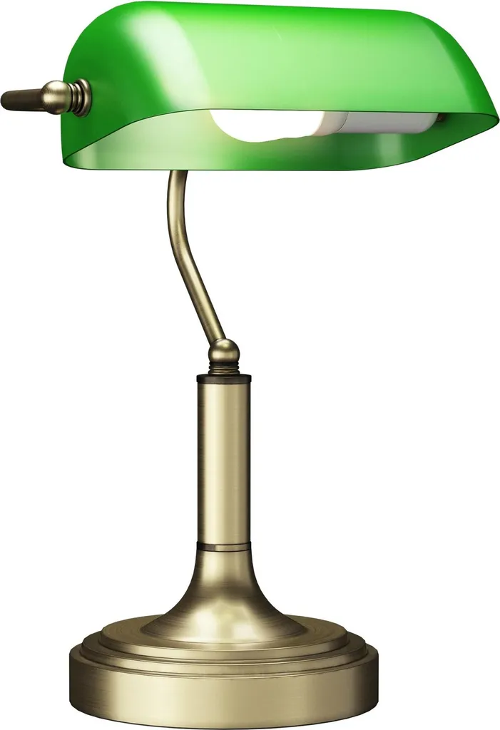 Lampe de travail tactile en métal vert avec abat-jour orientable E27