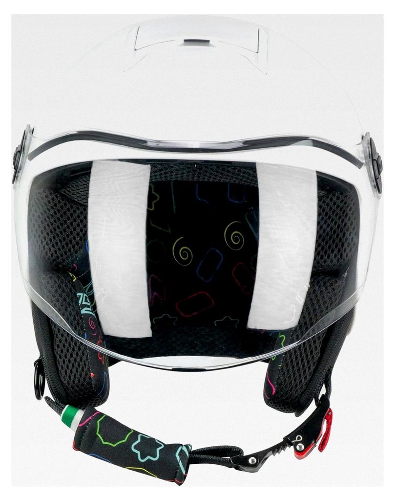 Helm mit offenem Gesicht, Mini Mono, Weiß, YM (49 – 50 cm)