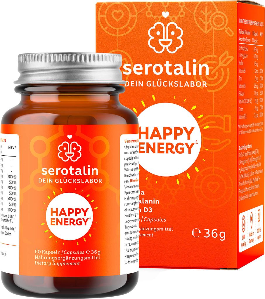 Serotalin Happy Energy | 60 kapsułek | z gryfonią i Zdjęcie produktu 