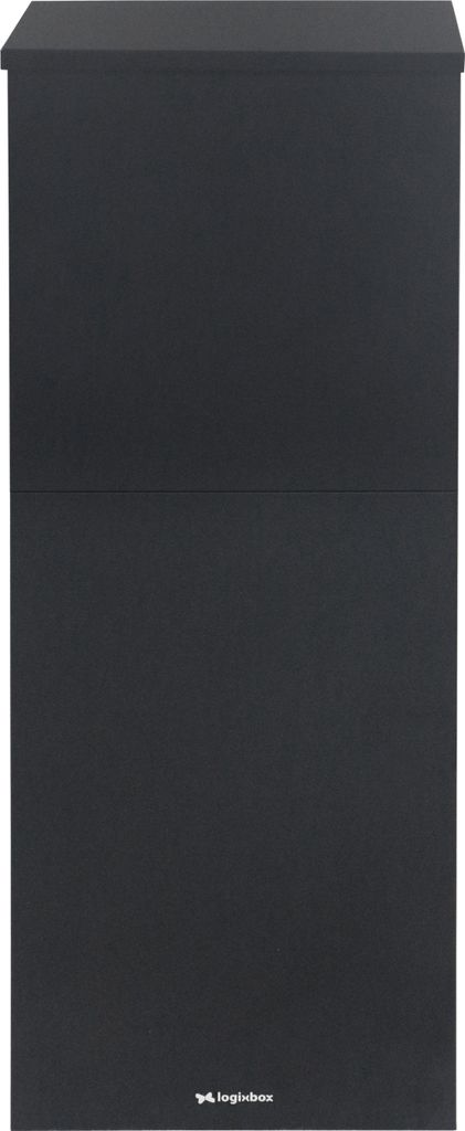 LOGIXBOX Freistehender Paketkasten – Paketbox mit 1.0 mm Stahldicke - Paketbriefkasten Trendybox Entnahme von hinten Graphitgrau