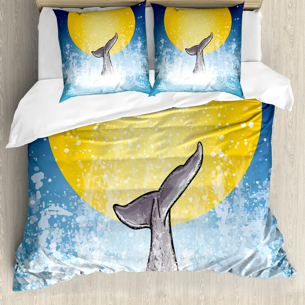 Copripiumino Magico ABAKUHAUS Wal Ocean - 200x200 Blu Giallo Grigio