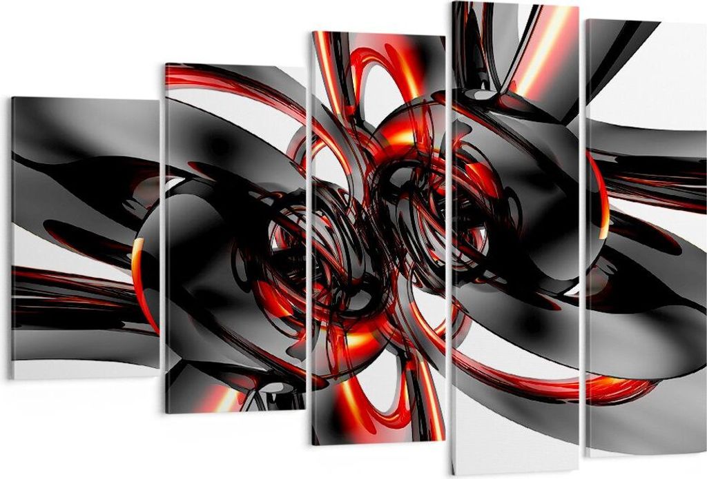 Bild auf Leinwand - Leinwandbild - Abstrakt Ring Glas Komposition - 150x100cm - Wand Bild - Wanddeko - Leinwanddruck - Bilder - Kunstdruck - Leinwa...