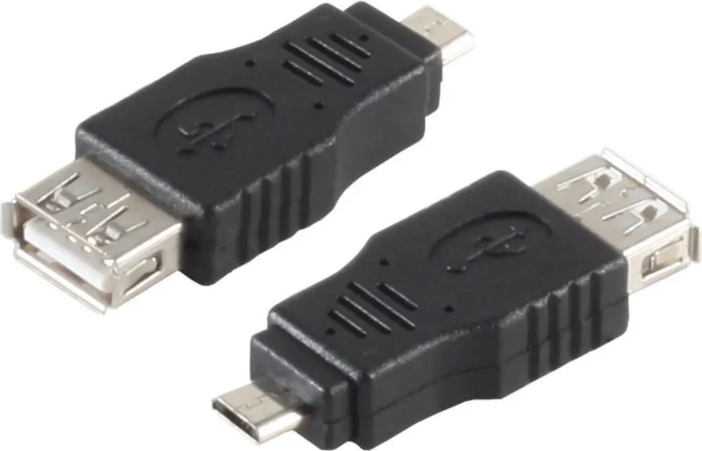 Solution Compatibilité USB : Adaptateur Micro-B vers USB A Noir BS33905