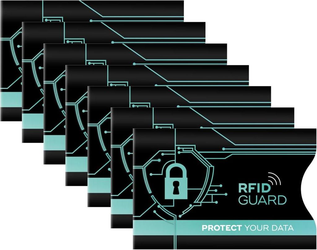 RFID GUARD 7x NFC RFID Schutzhülle Karten Hüllen Set RFID & NFC Schutz Blocker Etui für EC Kreditkarten Ausweis