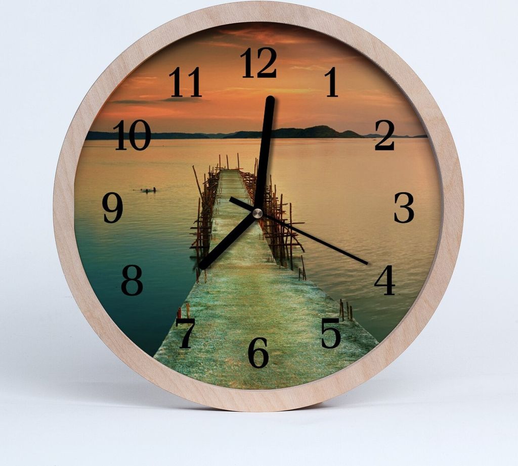 Holzuhr 20fi cm wanduhr - Brücke Landschaft