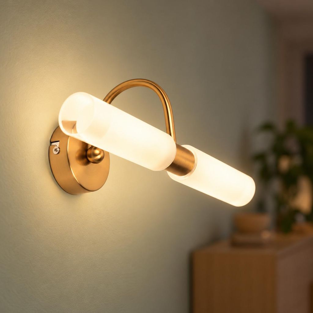 Spiegelleuchte Badezimmer in Messing 2x G9 Produktbild 