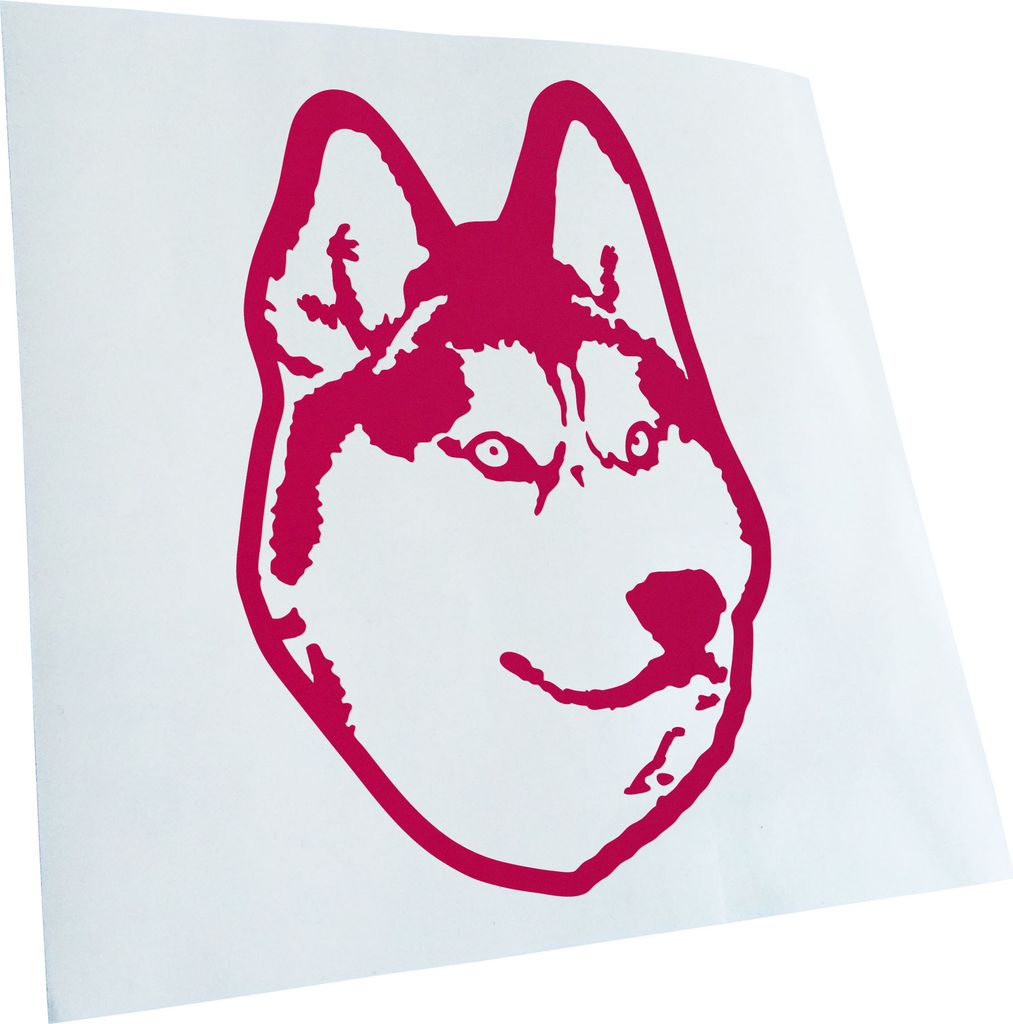 Kiwistar - Autoaufkleber - Siberian husky Hund - Pink - 30x20cm - Aufkleber für Auto, Laptop, Fahrrad, LKW, Motorrad mehrfarbig JDM Decal Racing