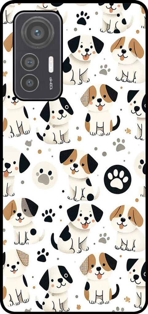 Smartphonica Handytasche Geeignet für Xiaomi 12 Lite mit Hundedruck - TPU zurück Abdeckung Fall Hund Design