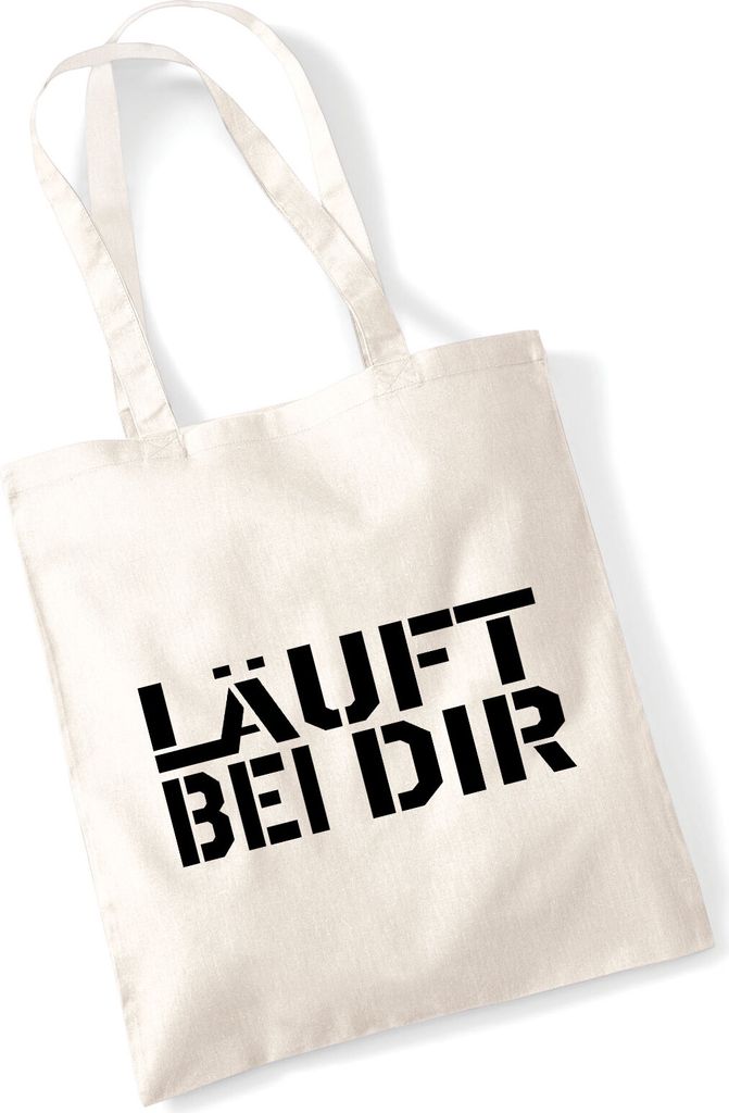 Huuraa Jutebeutel Läuft bei dir Jugendwort 10 Liter Natural Baumwolle Tasche Geschenkidee