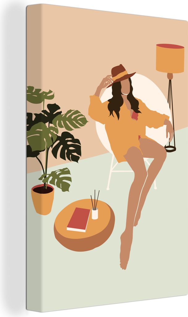 OneMillionCanvasses - Leinwandbilder - 90x140 cm, Frau - Kleidung - Interieur, Wandbilder Kunstdruck Wanddekoration - Wandschmucke - Schlafzimmer