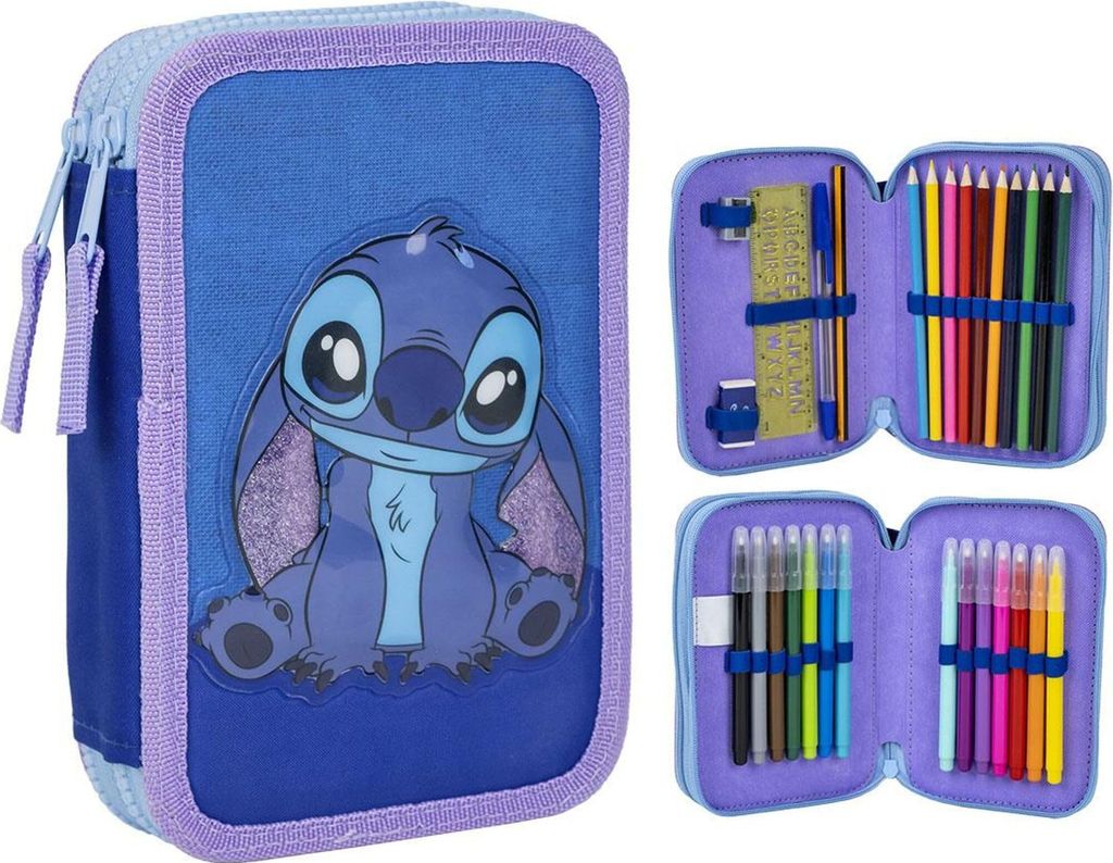 CERDÀ - Podwójne Etui na Przybory Szkolne Disney Stitch - Immagine del prodotto 