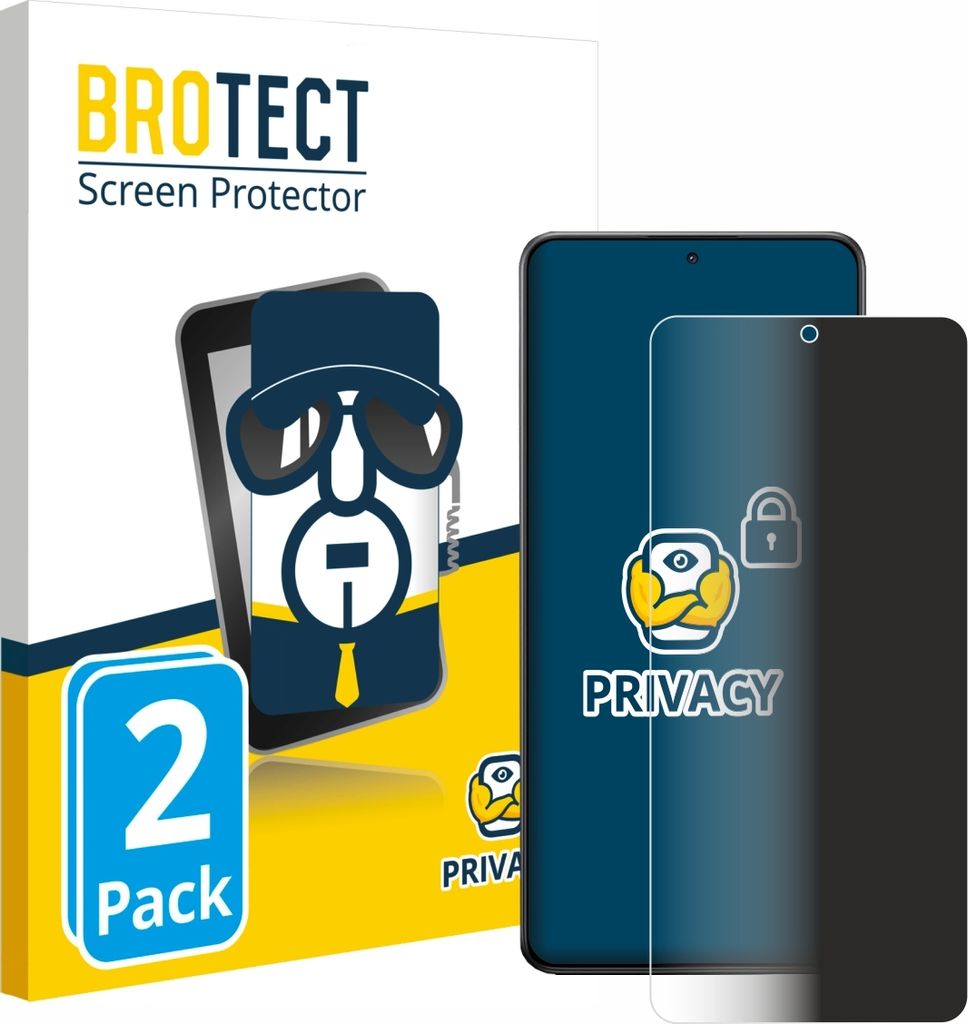 2x BROTECT Sichtschutzfolie für Xiaomi Poco X7 Pro Anti-Spy Privacy Sichtschutz Blickschutz Folie Blaulicht-Schutz