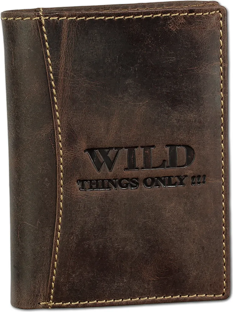Portafoglio Marrone Wild Things Only D2OPJ100N in Vera Pelle di Vacchetta