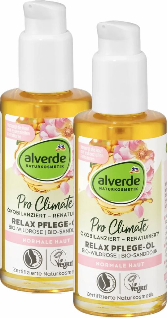 2 x alverde Naturkosmetik - Relax Pflege-Öl Bio-Wildrose & Bio-Sanddorn (2 x 100ml)