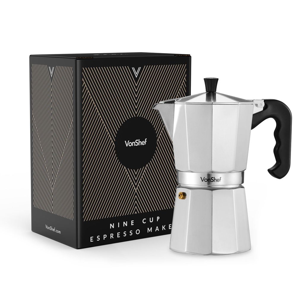 VonShef 9 Tassen Espressokocher für den Herd, 450 ml Mokka Produktbild 