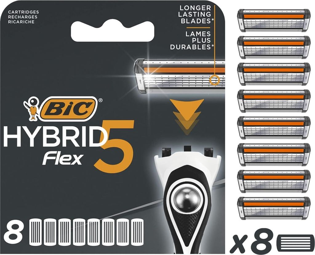 BIC Hybrid 5 Flex Männerrasierer-Nachfüllklingen – 8er Produktbild 