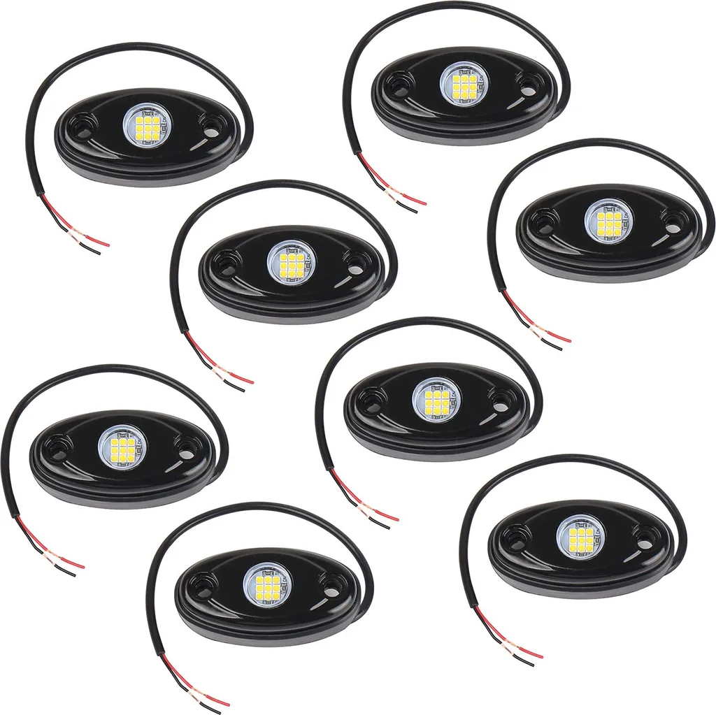 Éclairage LED de Roue pour Pickup et Bateau 8 Packs Haute Luminosité