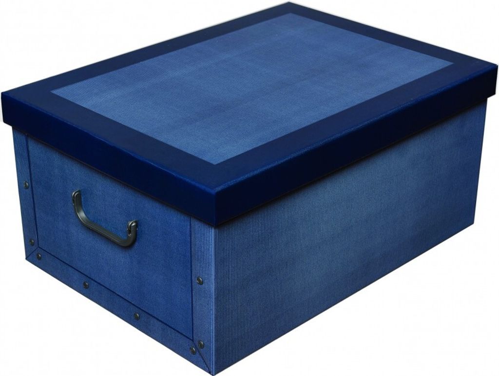 Kreher XXL Dekokarton 'Classic Blue' mit dezenten Streifen