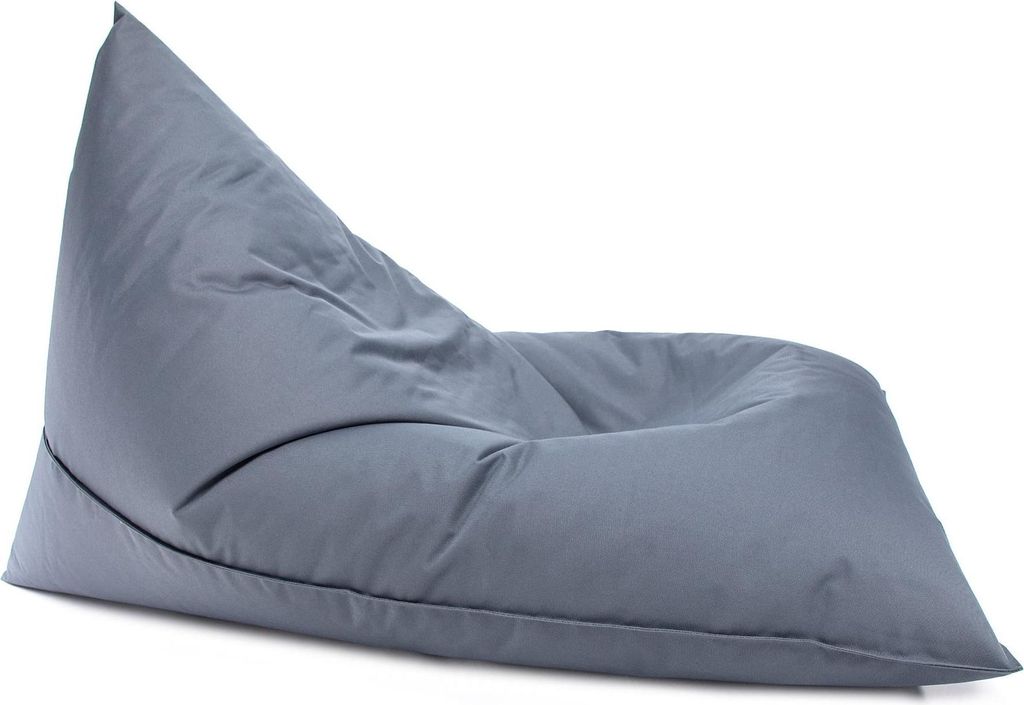 Ecopuf, Lazy Dreieckiger Sitzsack, Sessel Outdoor Pouf, Bean Bag, Grau Nc16, Mittelgroß