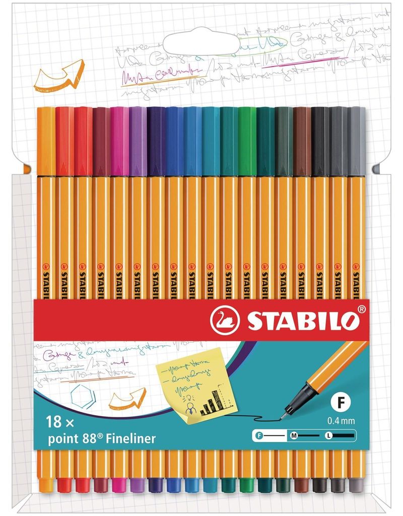 Jemný liner - STABILO point 88 - 8818-4 - 18 ks sada - 18 Obrázek produktu 