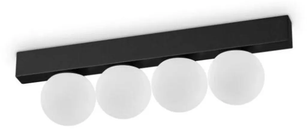Plafonnier LED 12W 3000K Ping Pong Noir - Éclairage Chaud en Métal
