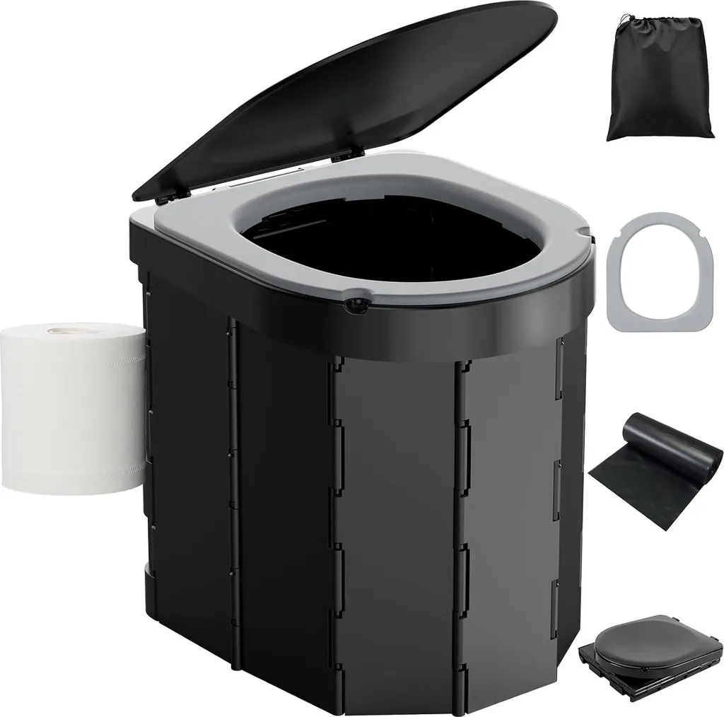 Toilettes pliables de voyage 27 litres pour camping et randonnée WADEO