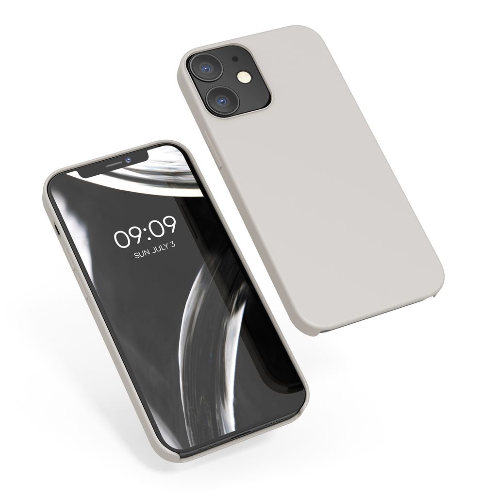 Hülle Silikon gummiert kwmobile Hülle kompatibel mit Apple iPhone 12/12 Pro Handyhülle Handy Case in Taupe