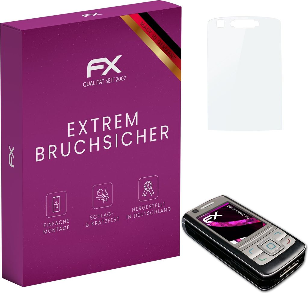 atFoliX FX-Hybrid-Glass Displayfolie kompatibel mit Nokia 6280 Glasfolie