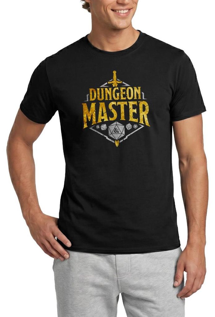 Spreadshirt Dungeons And Dragons Dungeon Master Silber Gold Männer T-Shirt, XXL, Schwarz
