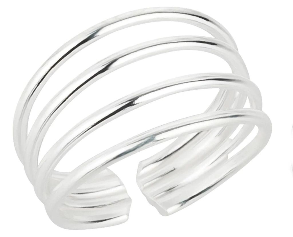 Zehenring Zehring vier Ringschienen 925 Silber