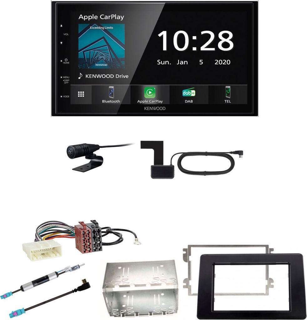Kenwood DMX5020DABS Bluetooth USB MP3 DAB+ Einbauset für Nissan NV400 ab 2019