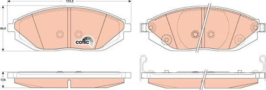 Plaquettes de frein TRW GDB4606 haute performance - Standard OE 96682858