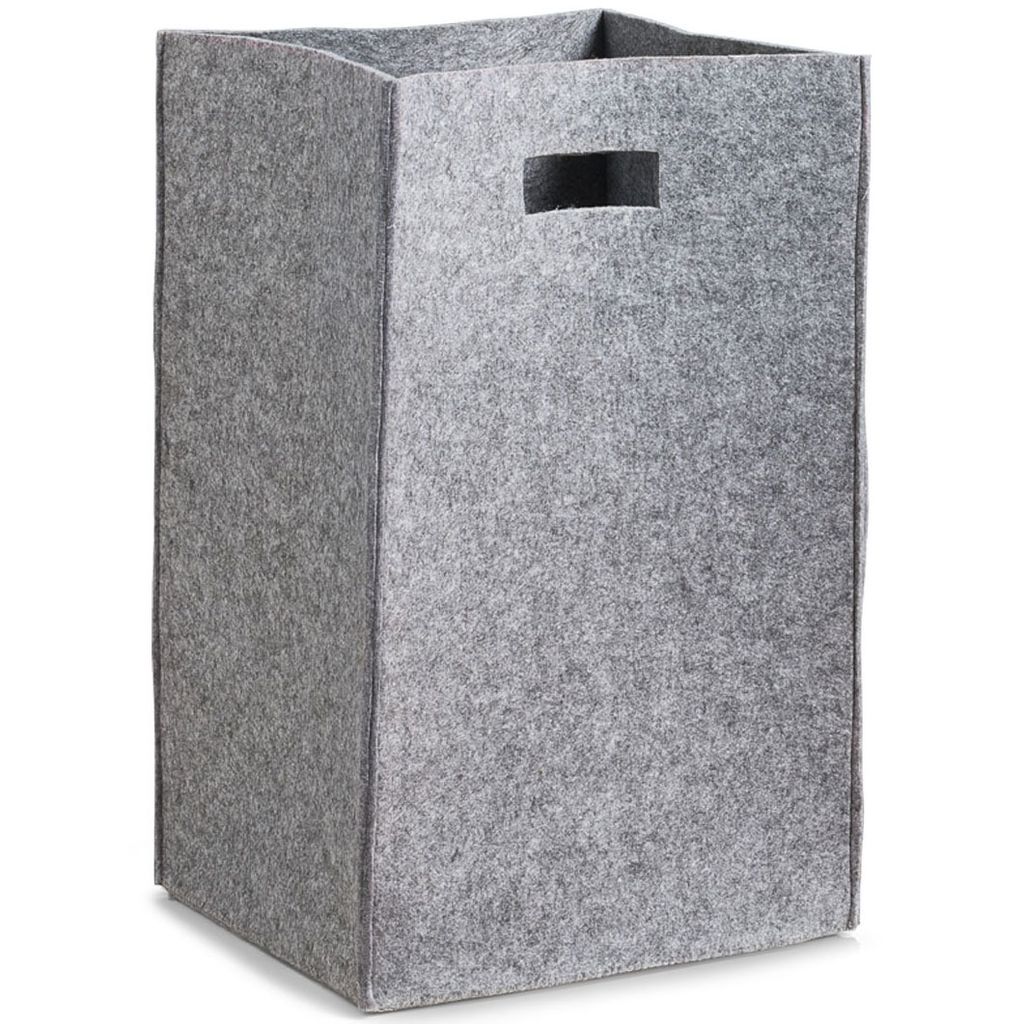 Zeller Wäschesammler, Filz, grau, 35 x 30 x 55 cm, 14265