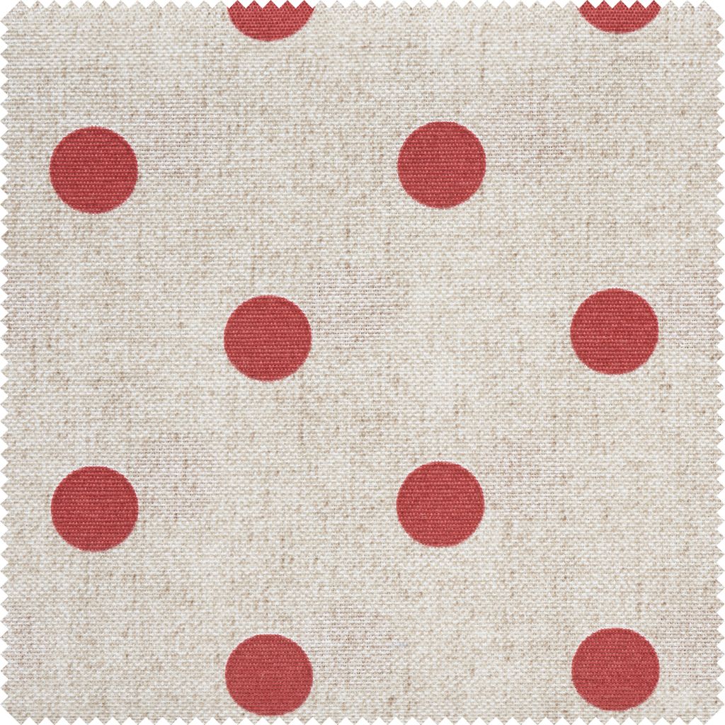 Motiv-Stoff Leinenoptik "Große Punkte", 140cm, 175g/m², Meterware Rot