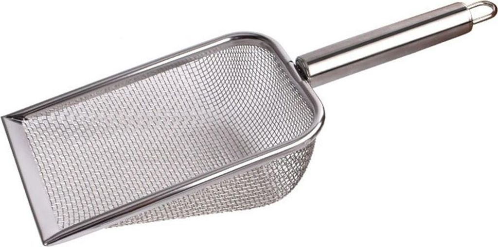 INF Katzenstreu Schaufel Edelstahl mit Ergonomischem Griff - 1 Stück