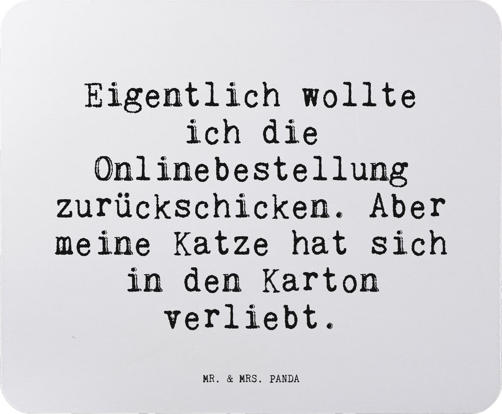 Mr. & Mrs. Panda Mousepad Eigentlich wollte ich die... - Aquarellblau - Geschenk, Mauspad, laptop, Karton, mausteppich, Sprüche, Klamotten, lustig...