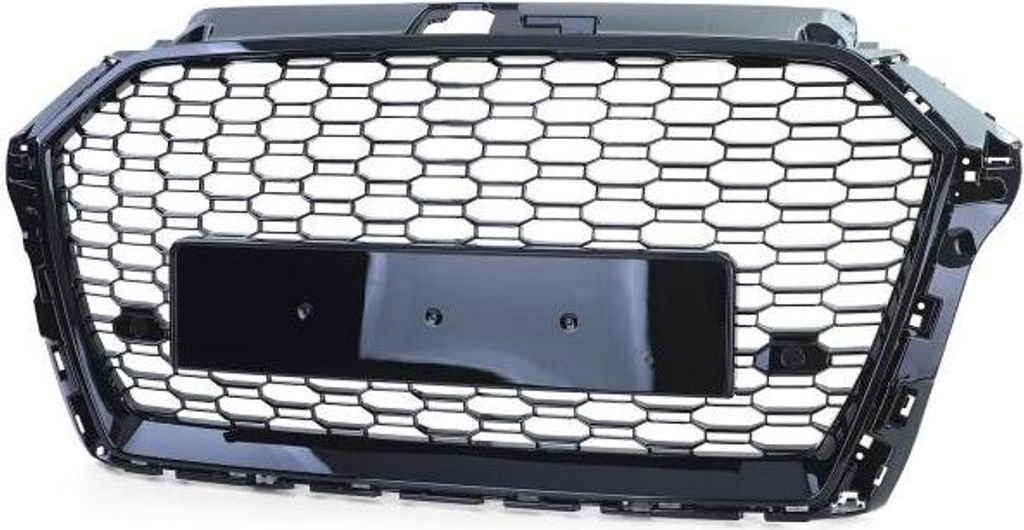 Frontgrill schwarz Sport mit Kennzeichenhalter passend für Audi A3 8V Facelift ab 2016
