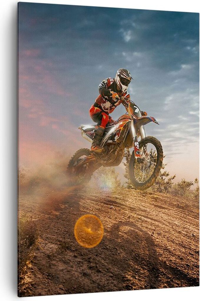 Bild auf Leinwand - Leinwandbild - Einteilig - Motor Reiten Helm - 70x100cm - Wand Bild - Wanddeko - Wandbilder - Leinwanddruck - Wanddekoration - ...