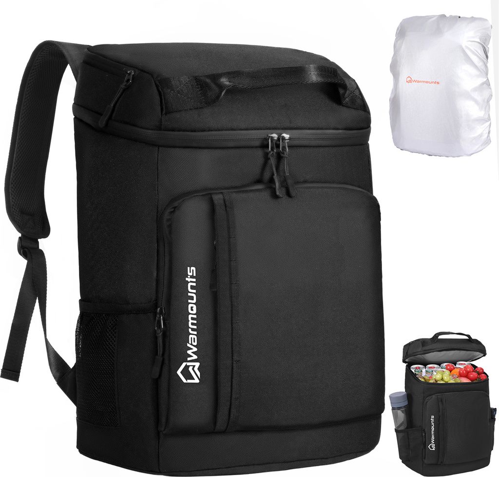 27L Camping Kühltasche & Isoliertasche, isolierender Abdeckung, Thermotasche Kühl Rucksack für Camping - Schwarz