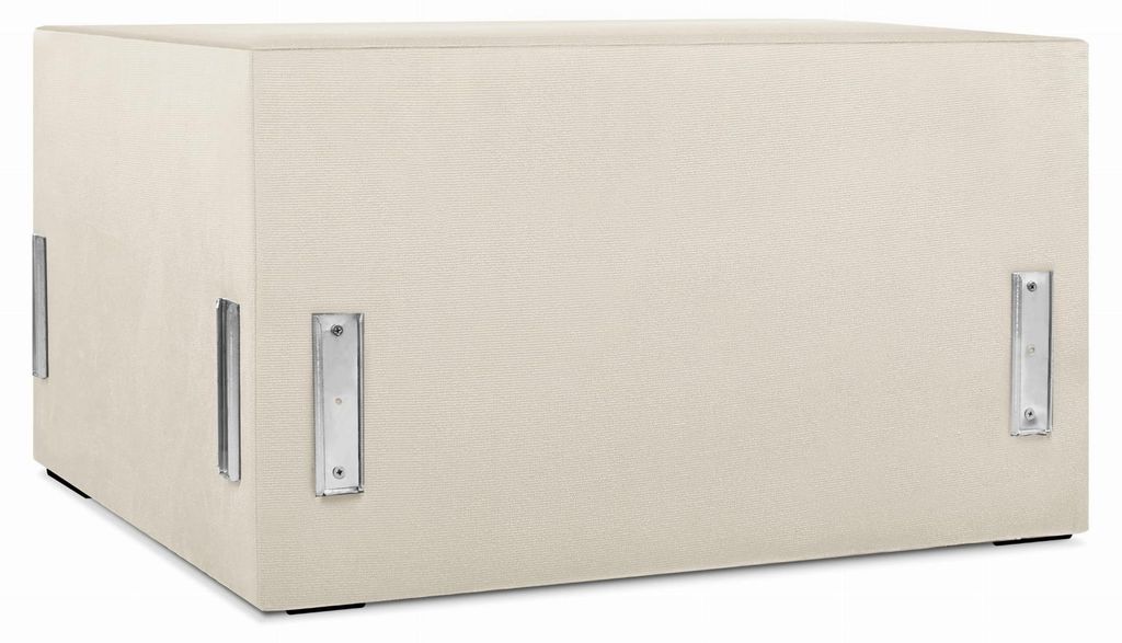 Modular: gepolsterter Sitz 80 LEON in cremefarben mit Metallverbindern - Segment für modulares Möbelset