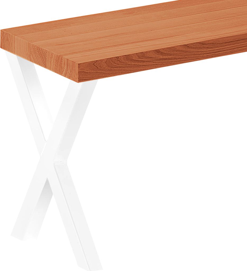 LAMO Manufaktur Sitzbank Esszimmer Holzbank 30x120x47cm, Möbelfüße Design Weiß / Dunkel