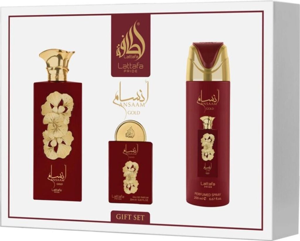 Zestaw Lattafa Ansaam Gold Edp 100ml + Edp 20ml + Déodorant Image du produit 