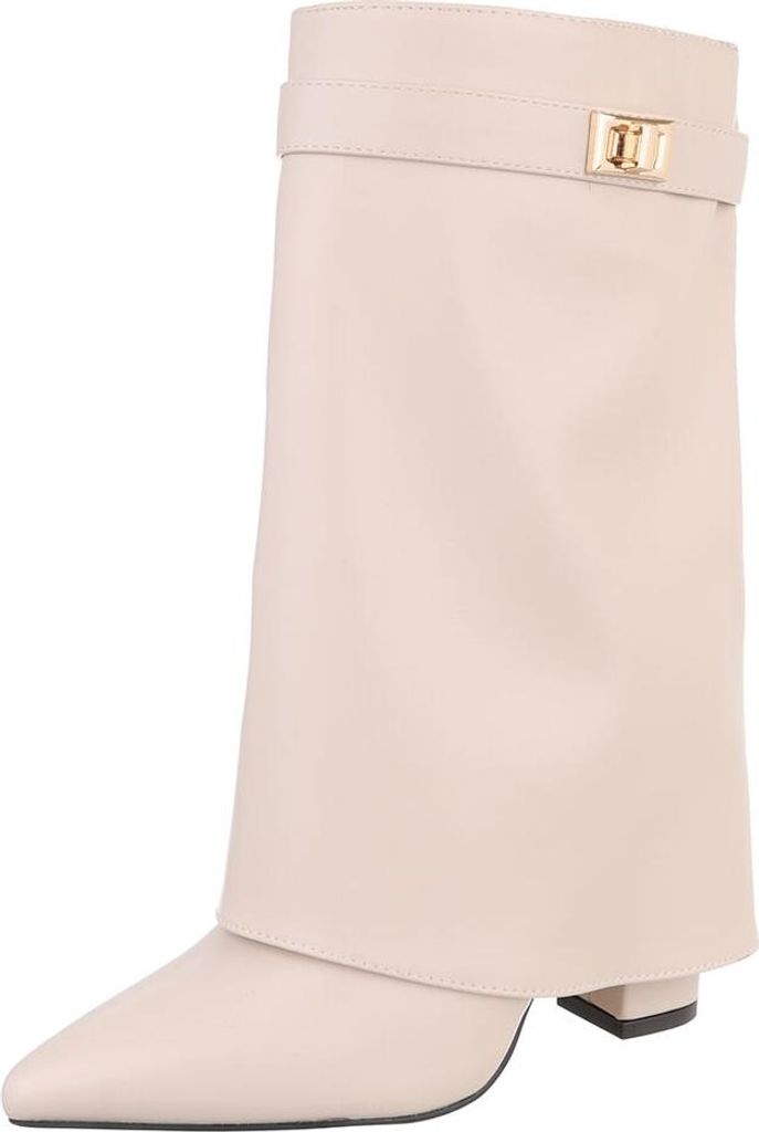 Ital-Design Damen Stiefel Leicht gefüttert Lederoptik High-Heel Stiefel 90169676 Beige Gr. 40