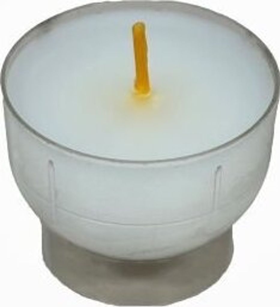 Opferlichte 7 Stunden Weiß mit Klarer-Mehrweg-Kunststoff-Hülle 40 x Ø 47 mm, 300 Stück