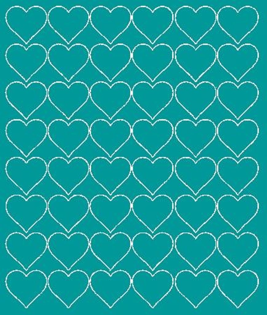 Valentinstag-Herzaufkleber, 3 cm, 48 Stück, türkis glänzend