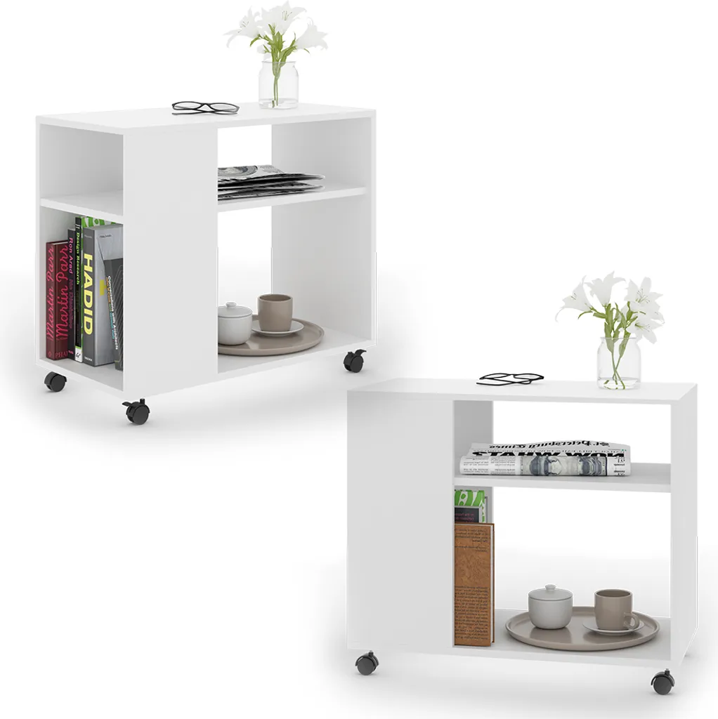 Table basse Vicco Rolli 70x35cm idéale pour café et lecture salon - 7