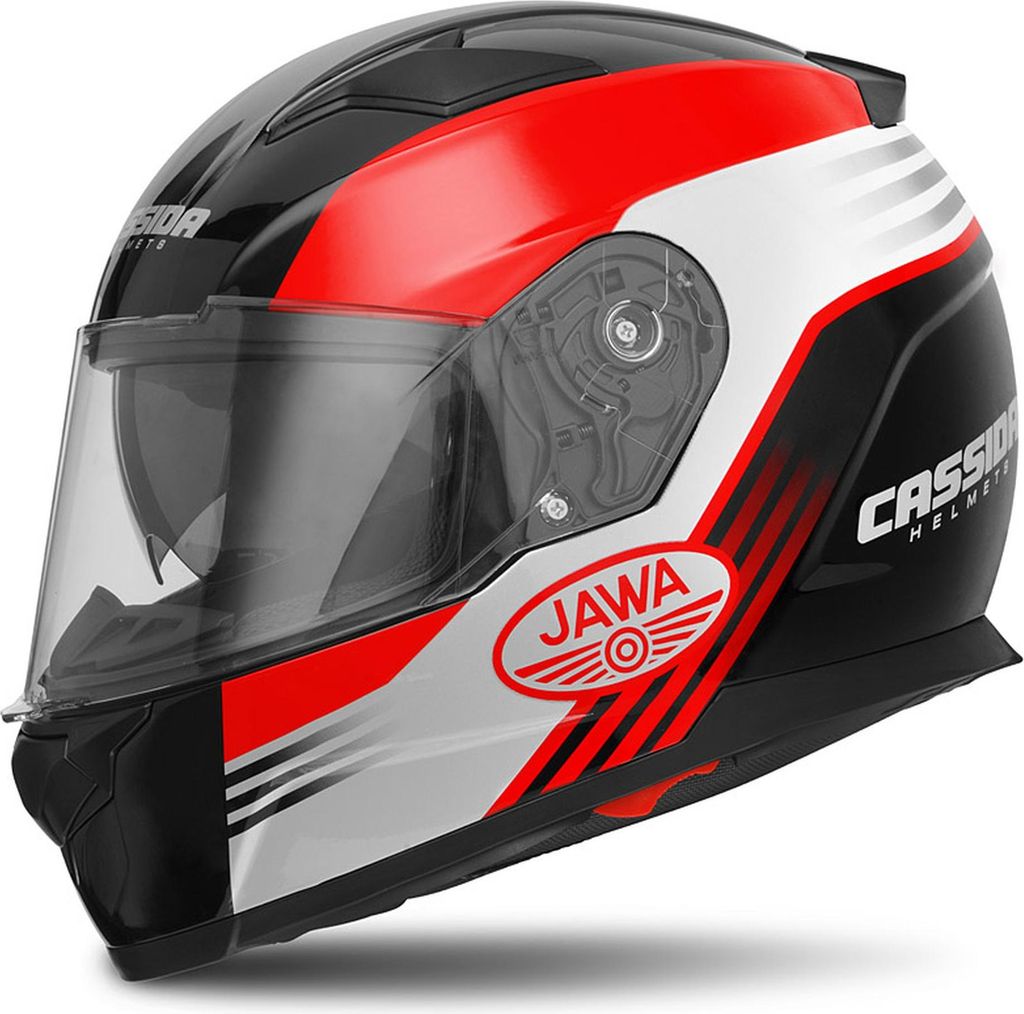 helm Apex Jawa, CASSIDA - CZ (rot/schwarz/grau, Größe S)