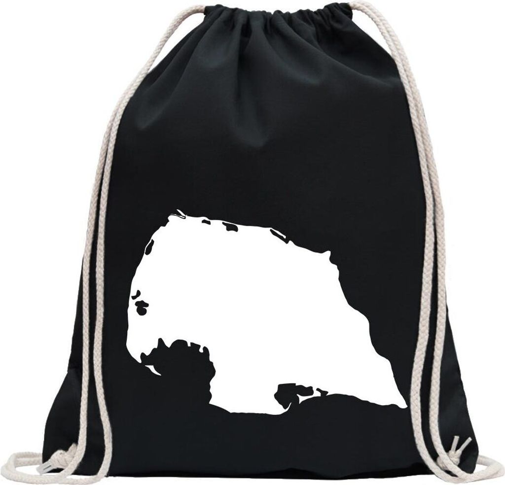 Kiwistar - Turnbeutel - schwarz - Fehmarn - Deutschland - Insel - Fun Rucksack Sport Beutel Gymsack Baumwolle mit Ziehgurt