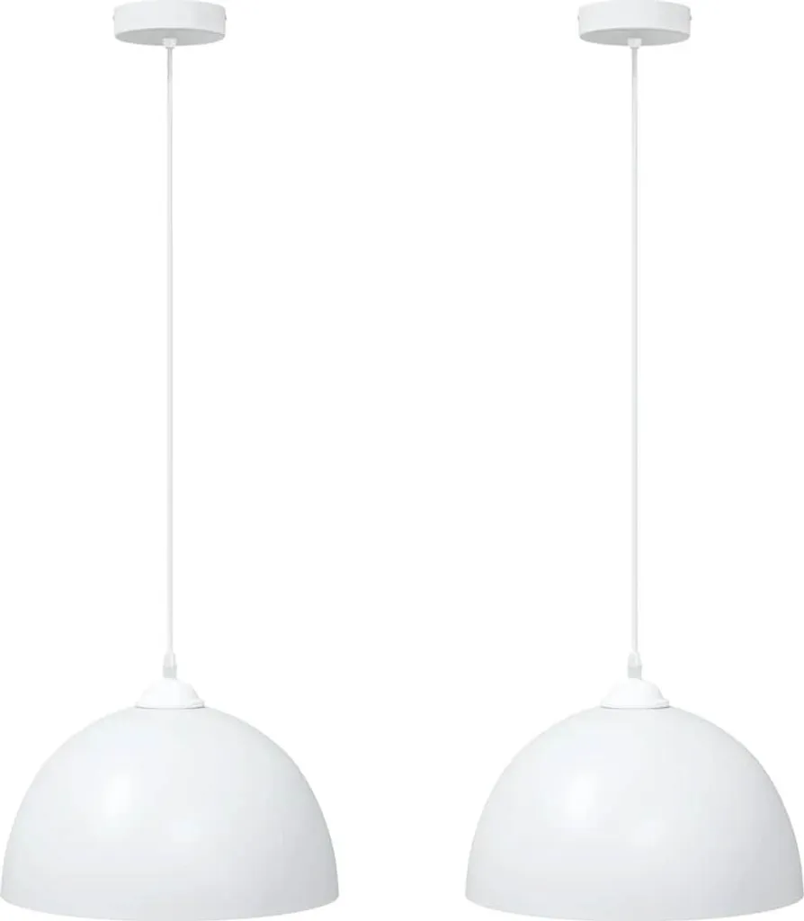 Suspension Luminaire en Métal Blanc Ø 30 cm réglable pour Salon - 2 pcs