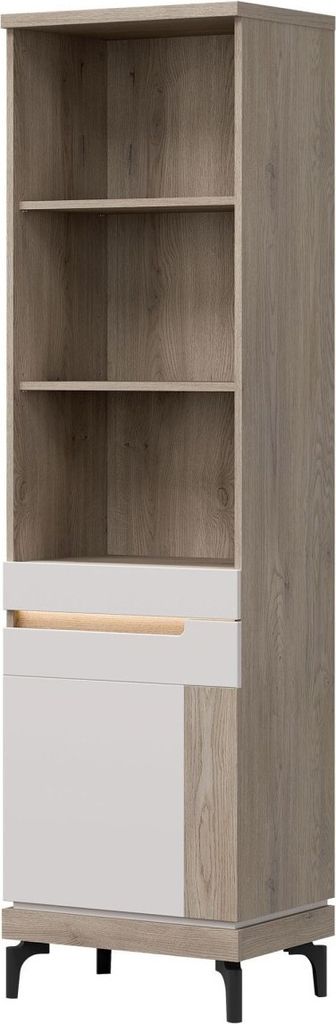 Aston An08 Regal 55X197X39 Cm Bücherregal Rechts Eiche Cremona/Kaschmir